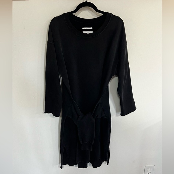 Current Elliott The Double Sweatshirt Dress in Black - Picture 5 of 16